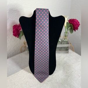 Vintage Ferrell Reed Pink Silk Medallion Tie Italy 3.5” Trad Ivy Paul Richards
